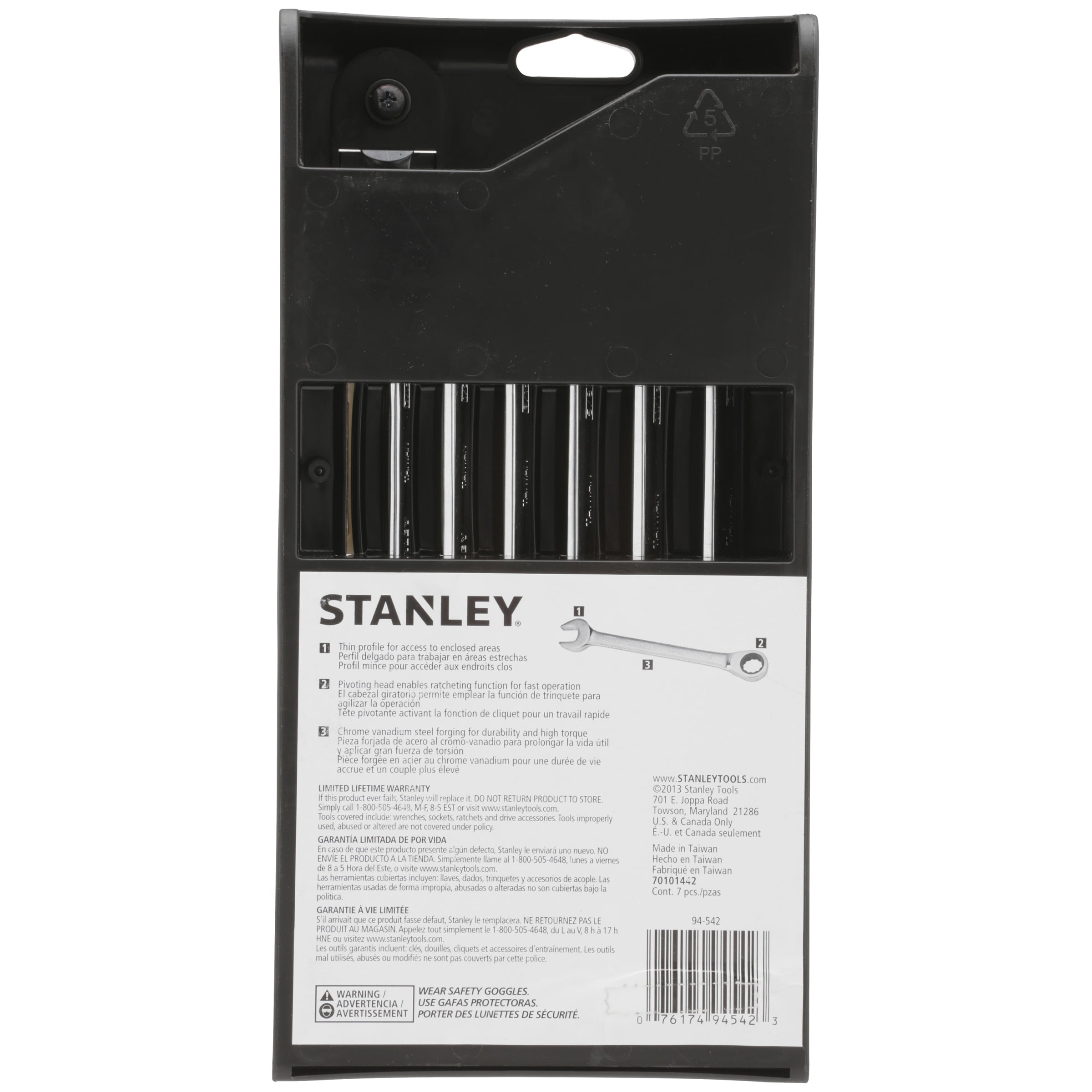 Stanley 7 Piece Ratcheting Wrench Set Sae