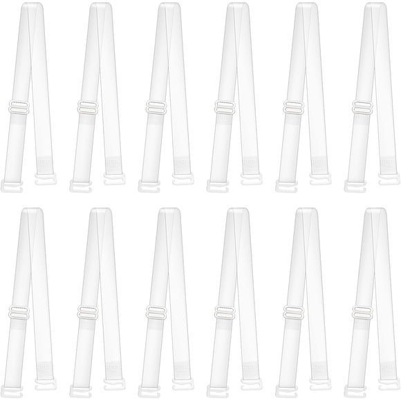 6 Pairs Clear Bra Straps Women Adjustable Clear Straps for Bra, Non-Slip Transparent Shoulder Strap for Strapless Bras