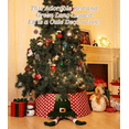 thumbnail image 2 of Christmas Tree Collar 30 Inch 3D Elf Feet Non-woven Polka Dots Red Christmas Tree Skirt Xmas Tree Ring Foldable Stand Base Cover, 2 of 9