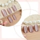 thumbnail image 2 of Uñas postizas cortas cuadradas de color rosa grisáceo con efecto ojo de gato brillante, reutilizables, con pegamento, juego de 24 piezas., 2 of 5
