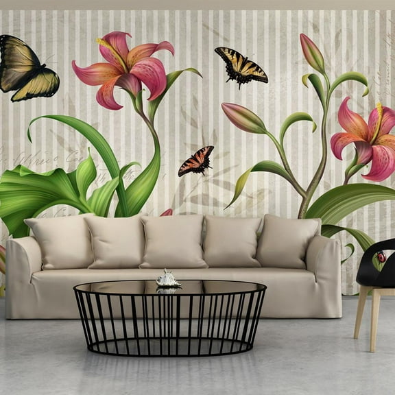 Tiptophomedecor Floral Wallpaper Wall Mural - Vintage - Meadow