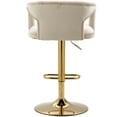 thumbnail image 3 of 26 Inch Kitchen High Bar Chairs Polyester Fabric Bar Stool Chair Set of 1 Height Adjustable Counter Chair with Back Swivel Barstool with Footrest for Kitchen Dining Room(Ivory), 3 of 8
