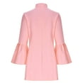thumbnail image 5 of Zedker Women's Fall 2025 Long Sleeve Bodycon Sweater Dress Button High Neck Winter Formal Mini Dresses, Plus Size PinkS, 5 of 6