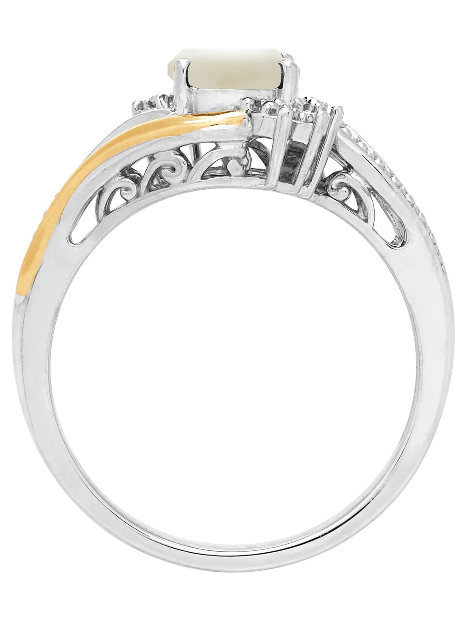 HYT Jewelry platinum yellow and white diamond ring - Silver