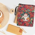 thumbnail image 3 of HELLHERO Santa with Gift Boxes and Poinsettias Notebook Wraps with Washable Polyester Fabric Zipper Pouch with Zipper for Stationery, Accessories Book Storage Bag, 3 of 8