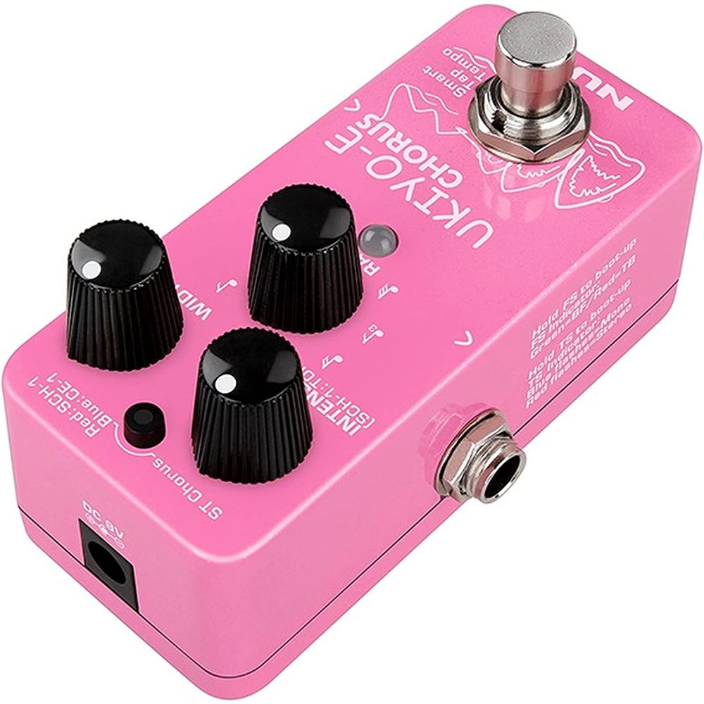 NUX NCH-4 UKIYO-E Mini Pedal with Three Vintage Chorus Models Effects Pedal Pink