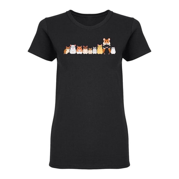 Hamsters In A Row Shaped Tee Women's -Image by Shutterstock