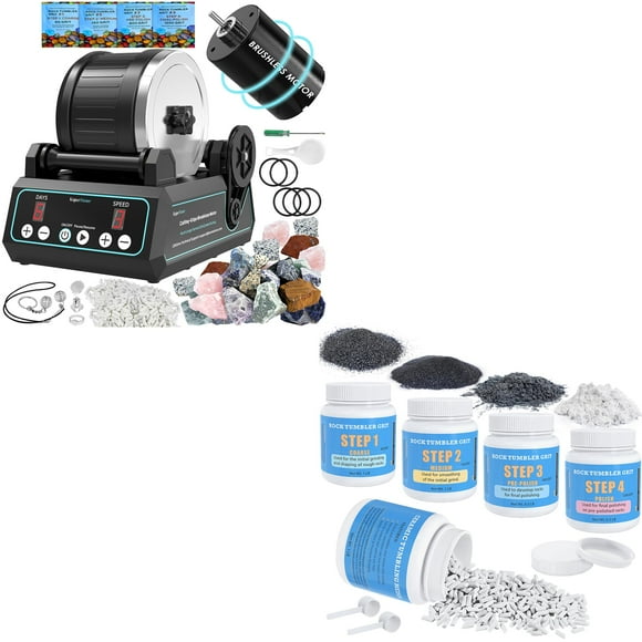 KomeStone K1 Pro Rock Tumbler Kit & Extra Polishing Grits(4 Lbs)