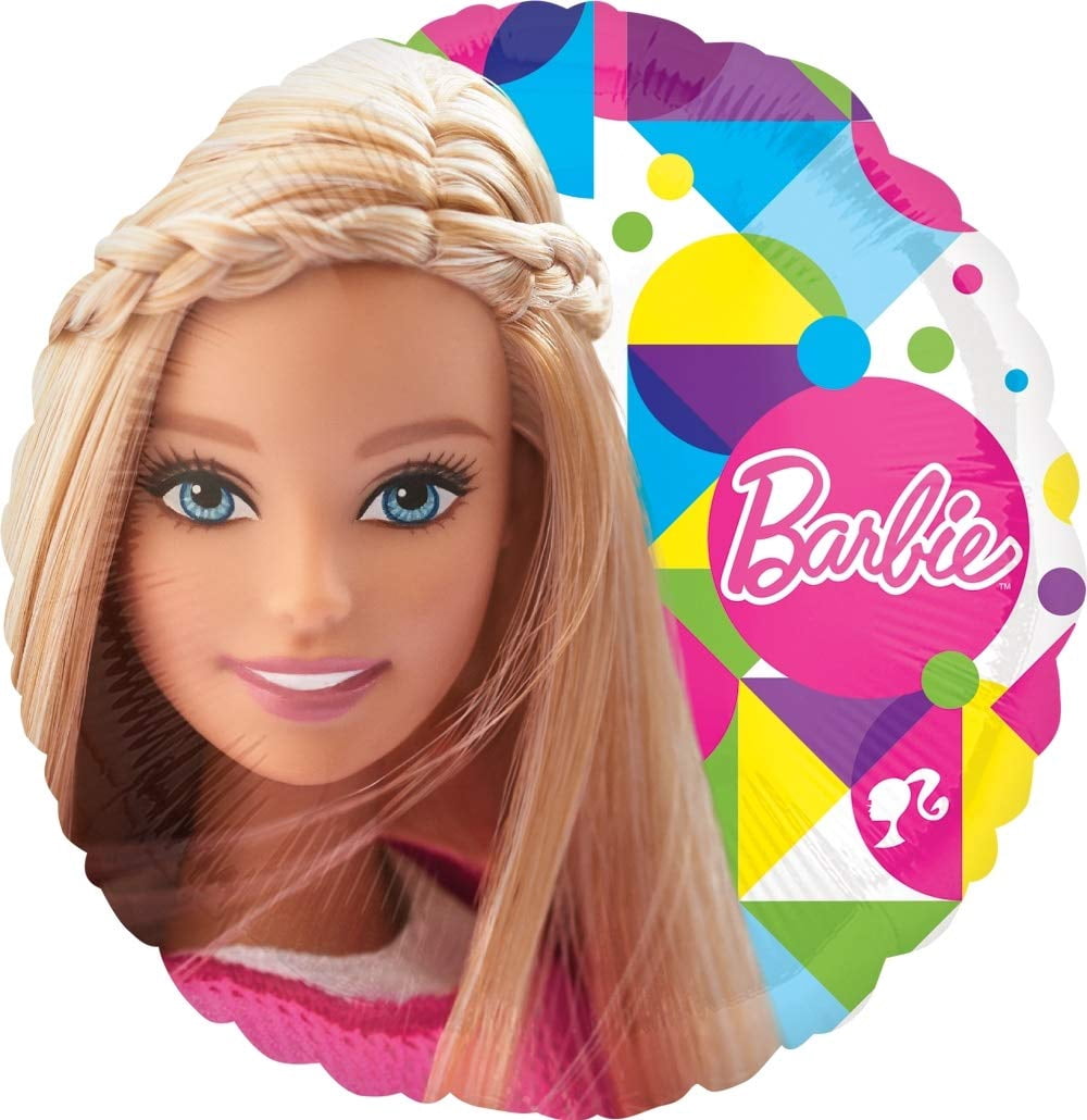 Barbie Sparkle Jumbo Cluster Multi-color Birthday Balloons, 6 Count