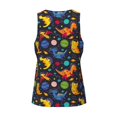 thumbnail image 5 of Gaeub Dinosaurs in Space Men's Athletic Tank Top, Workout Sleeveless Shirts, Running Tank Tops for Gym, Running, Training -, 5 of 9