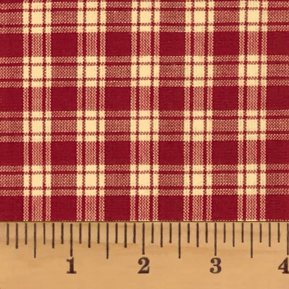 JCS Primitive Red 4 Homespun Cotton Fabric Sold by the Yard