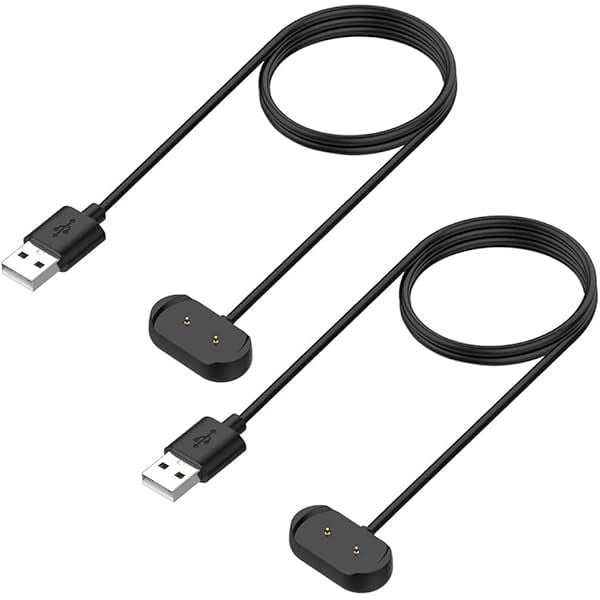 ccwmincc Charger for Amazfit Bip 5/3, T-Rex Pro, GTS 4 Mini, GTS 2/2e, GTR 2/2e, 2 GTR Mini Smart Watch - Replacement Magnetic Charging Cable (2-Pack, 1m/3.3ft)