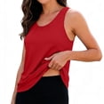 thumbnail image 5 of Hurxie Women Scoop Neck Flowy Loose Fit Tank Top Sleeveless Summer Tops Shirts Red,L, 5 of 7