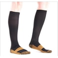 thumbnail image 1 of Bas de Compression pour Course Hommes Femmes Chaussettes de Sport Marathon Chaussettes de Randonnée 20-30mmHg Ajustement Vol Grossesse Varices QYS1004-Noir P-M, 1 of 6