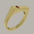 thumbnail image 3 of LBG British Made 9k Yellow Gold Genuine Natural Garnet Mens Band Ring - 33 size options - Size 5.5, 3 of 7
