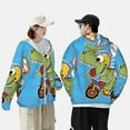 thumbnail image 6 of Gaeub Dinosaur Riding a Motorcycle Men's and Women's UPF 50+ Long-Sleeved Sun Protection Clothing, Fishing Shirt Long Sleeve Zip - Medium, 6 of 9