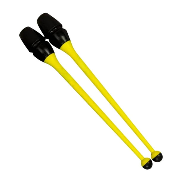 2 palos de gimnasia para niños y adultos, ejercicio artístico, 14,17 pulgadas amarillo