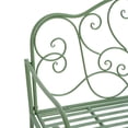 thumbnail image 4 of Christopher Knight Home 41" Ornate Metal Garden Bench, Vintage 2-Seat Outdoor Patio Bench, Matte Green, 4 of 9