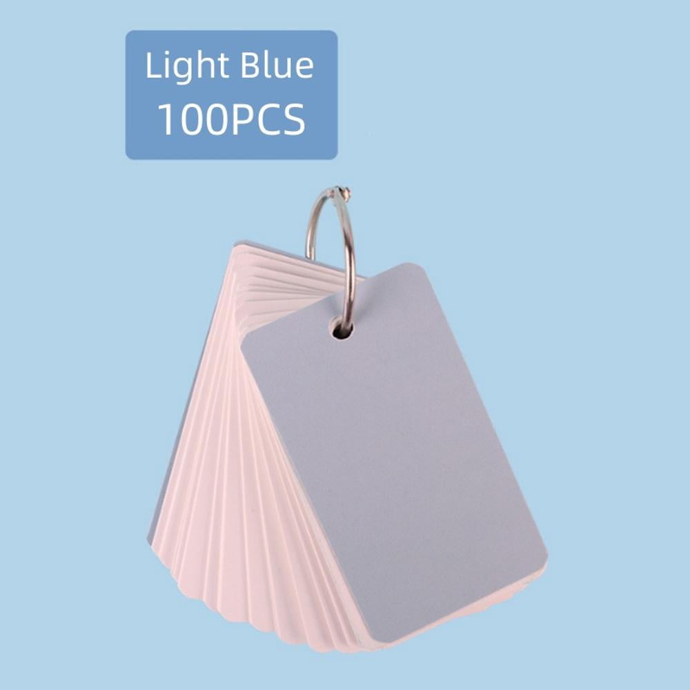 Esaierr 4PCS Student Card Blank Pages Card Ring Fastening Cardstock Portable Carry-on Notepad