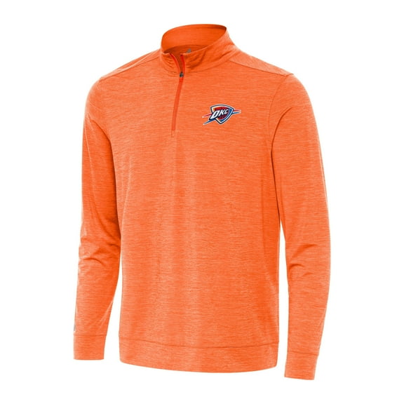 Men's Antigua Heather Orange Oklahoma City Thunder Bright Quarter-Zip Top