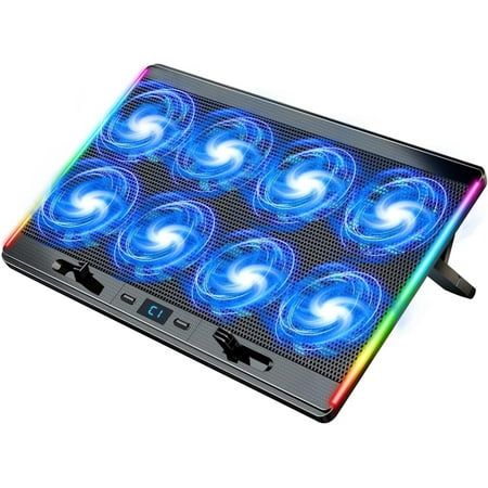 AUKUN Laptop Cooling Pad with 8 Quiet Fans 7 Angles 2 USB Port, Laptop Cooler for 12.1-17.3" Laptop