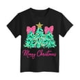 thumbnail image 4 of Ulanda Toddler Boy Girl Christmas Shirt Kid Xmas Tshirt Cotton Short Sleeve Tee Top (Black, 7-8 Years), 4 of 6