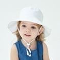 thumbnail image 4 of Generic Children's Summer Caps Baby Boys Girls Sun Protection Hat Sunscreen Cap Fisherman's Hat for Toddler Headgear Adjustable Breathable Sun Protection (,White), 4 of 6