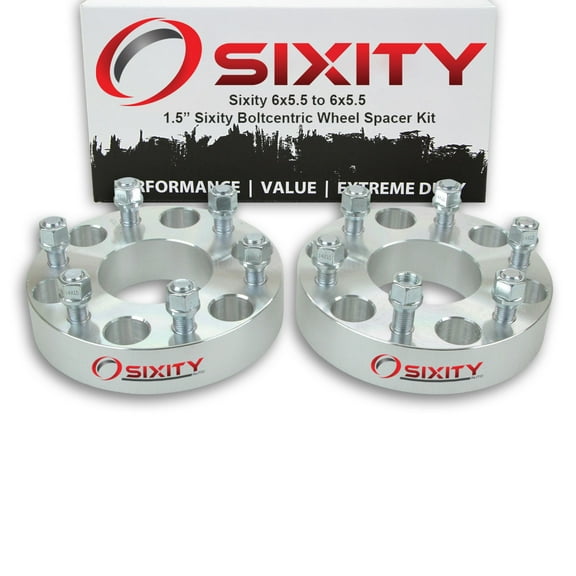 Sixity Auto 2 pc 1.5" 6x5.5 Wheel Spacers - Pickup Truck SUV M14x1.5mm 1.25in Studs Lugs