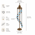 thumbnail image 7 of Angora 75 in 9-Light Turkish Moroccan Antique Multi-Head Lamps Floor Lamps with Stained Glass Mozaic Globe, 7 of 7