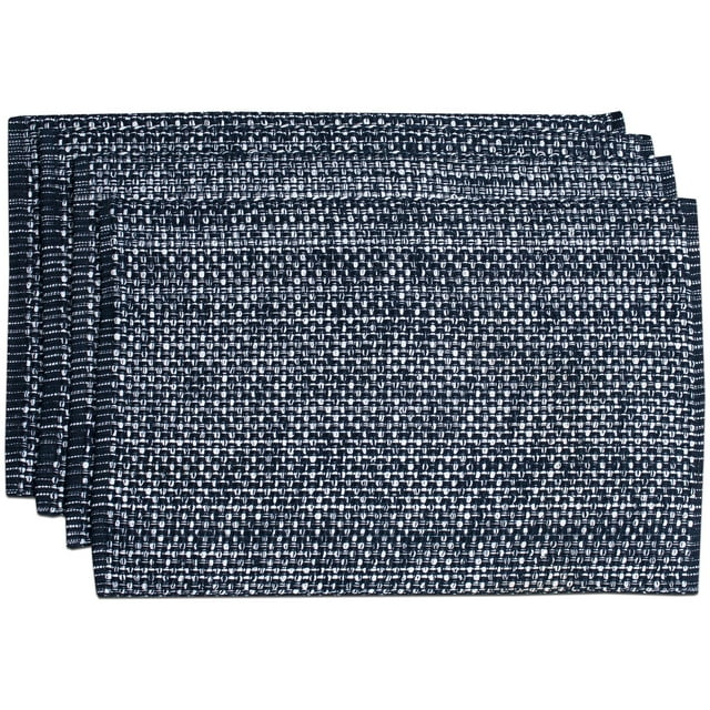 Manteles individuales Sweet Home Collection, 100% algodón, 10 x 19 cm, color azul marino, 4 unidades