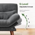 thumbnail image 3 of CHITOOMA 75" Futon Sofa Bed with Adjustable Backrest and Armrests, Convertible Sleeper Couch for Living Room, Bedroom, Apartment or Office, Gray, 3 of 10