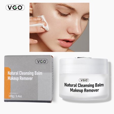 VGO Makeup Remover Cleansing Balm, 2 in 1 Makeup Cleansing Balm for Face Gentle and Nourishing Facial cleansing for All Skin Types, 100g / 3.4oz