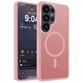 thumbnail image 1 of HionlyPro for Samsung Galaxy S24 Ultra Case Translucent Matte Magnetic Phone Cover, [Compatible with Magsafe] Military Grade Drop Protection Shockproof Phone Cover, Pink, 1 of 6