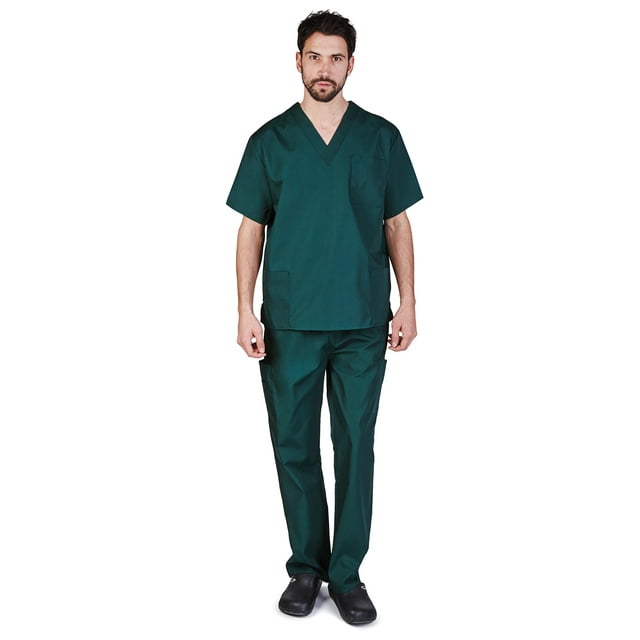 Natural Uniforms Men Scrub Set, Men Medical Uniforms 102 (Hunter Green ...