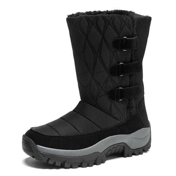 YOURDIARY Womens Snow Boots Outdoor Waterproof Winter Hiking Boots Faux Fur Lining Hook & Loop Closure