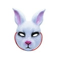 thumbnail image 4 of Máscara de cosplay de conejo, máscara de animal aterrador, fantasía para adultos, máscara de cabeza de conejo de PVC que muestra media mascarilla para Blanco, 4 of 10