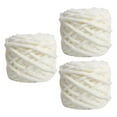 thumbnail image 4 of EHJRE 3 Skeins Chunky Chenille Yarn 70M Long for Throw Blanket Crocheting Knitting White, 4 of 9