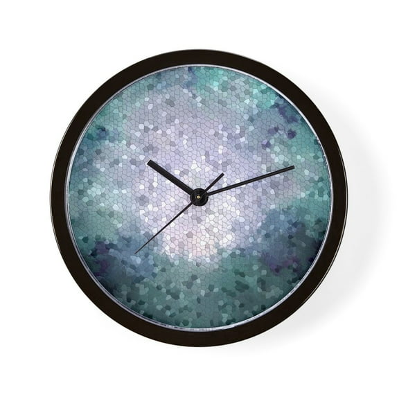CafePress - Design 15 Blue Mosaic - 10" Quartz Analog Battery-Powered Modern Wall Clock, Unique
