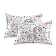 thumbnail image 2 of Kitten Heart Pillowcase Queen Size 30''x20'' Satin Double-Sided Print Soft Wrinkle Resistant, 2 of 9