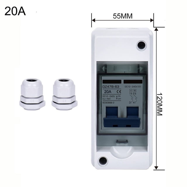 Solar Photovoltaic Cell Combiner Box Dc Circuit Breaker Switch with Junction Box 20A