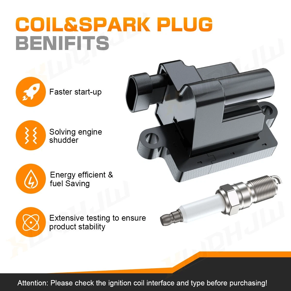For Chevrolet Silverado 1500 1999 - 2006 8 Pack Ignition Coils and 8 Iridium Spark Plugs and 8 Wire Set