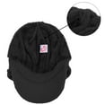 thumbnail image 3 of Janey&Rubbins Mens Winter Ear Flap Visor Beanie Knit Hat with Bill Fleece Lined Brimmed Cap (Black), 3 of 8