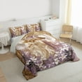 thumbnail image 3 of Homewish White Lily Bedding Comforter Set,Chic Angel Girls Twin Comforter Sets,Gold Purple Bedding Set For Adults,Super Cozy Room Decor Reversible,2-Piece, 3 of 8