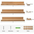 thumbnail image 3 of LOMANTOWN 16" Wall Shelves for Bedroom Decor, Set of 2 Floating Shelves for Wall Storage, Rustic Wood Display Mounted Corner Shelves for Books, Plants, Kitchen, Bathroom, Living Room, 3 of 4