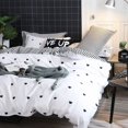 thumbnail image 1 of Pink Heart Duvet Cover Set Bedding Set 3PCS Microfiber Love & Stripe Pattern Reversible Quilt Cover Zipper with 2 Pillow Cases, 1 of 7