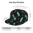 thumbnail image 2 of Adjustable Baseball Cap, Green Surfboard Flat Bill Trucker Flat Brim Hats Dad Hat for Men Women - Snapback Hat Adjustable Size, 2 of 7
