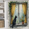 thumbnail image 4 of Cute Cat Print Shower Curtain 4-Piece Bathroom Decor, Includes 72" x 72" Shower Curtain, Toilet Cover Mat, U-Shaped Mat, Non-Slip Floor Mat, 4 of 7