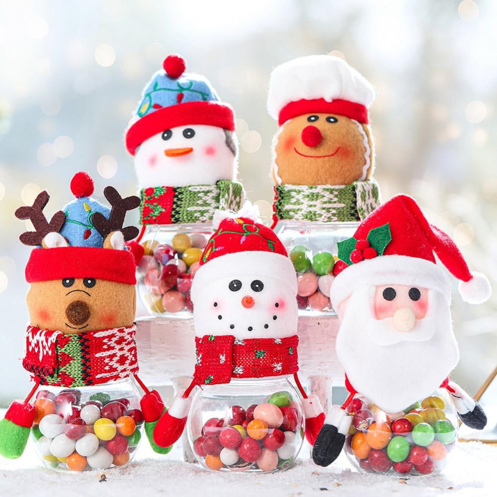 Christmas Candy Jar Santa Claus /Snowman/Elk Kids Christmas Gift Decoration