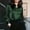 Green, variant on Womens Emerald Green Satin Blouse Dressy Long Sleeve Button Down Shirt,Size 2XL