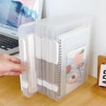 thumbnail image 4 of BAOQIN Portable A4 Transparent Plastic File Box,&nbsp;File Box Paper Organizers Holder&nbsp;For Magazine, Scrapbook, Office School Supplies White 1, 4 of 9
